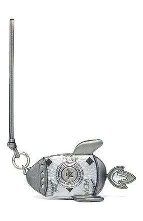 MCM Aren Rocket Pouch Charm in Visetos in Silver at Nordstrom