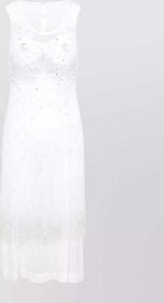 Bottega Veneta crystal-embellished sleeveless midi dress