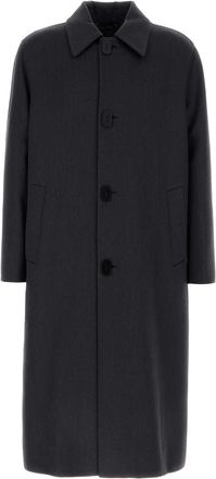 Fendi Mens Charcoal Wool Blend Coat - Dark Grey - Size EU 48 (Mens)