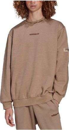 adidas Mens adidas originals Embroidered Logo Sports Pullover Round Neck Brown HM2664