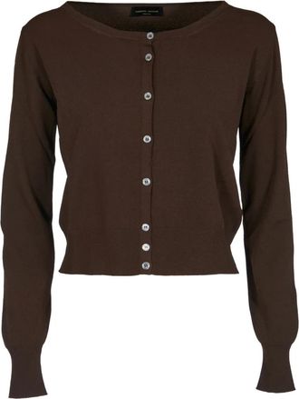Roberto Collina Cardigans, female, Brown, Size: S Brown Coreana Sweaters