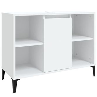 vidaXL Armario Para Lavabo Madera Contrachapada Blanco 80x33x60 Cm Vidaxl