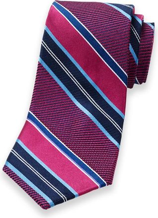 Paul Fredrick Stripe Woven Silk Tie
