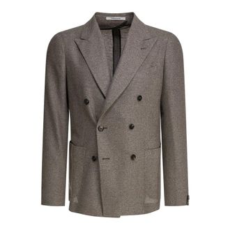 Tagliatore Jassen, Heren, Bruin, M, Wol, Herenkleding Jas Bruin Ss 25