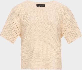 Rag & Bone Khloe Short-Sleeve Crochet Top