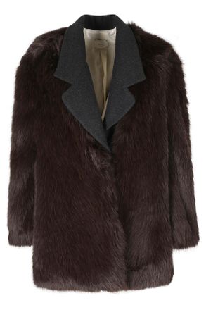 Alysi Choco Super Fur Short Synthetic Fur Coat