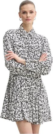 Michael Kors Floral Print Satin Back Crepe Shirtdress - Dames - Shirt Kleedjes - Veelkleurig - S - Polyester - Kleedjes