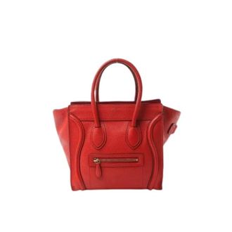 Celine Pre-owned Handbags, female, Red, Size: ONE SIZE Pre-owned Luggage Micro