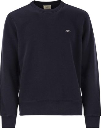 Autry Classic Black Cotton Crew-Neck Sweatshirt