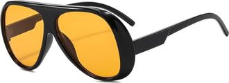 Generic Outdoor Men Sunglasses Shopping Commuter Women Driving Sun Glasses(Yellow)