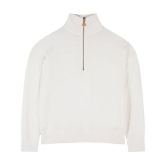 Patrizia Pepe Maglia in lana a collo alto con zip - - Knitwear - Donna - Bianco - S