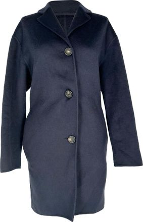 Mansur Gavriel Single Breasted Coat in Navy Blue Cashmere