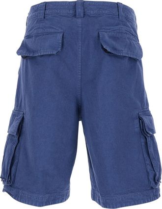 ERL Mens Cargo Shorts Blue Cotton