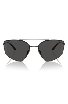 Ferrari 63mm Oversize Irregular Sunglasses in Matte Black /Polar Grey at Nordstrom