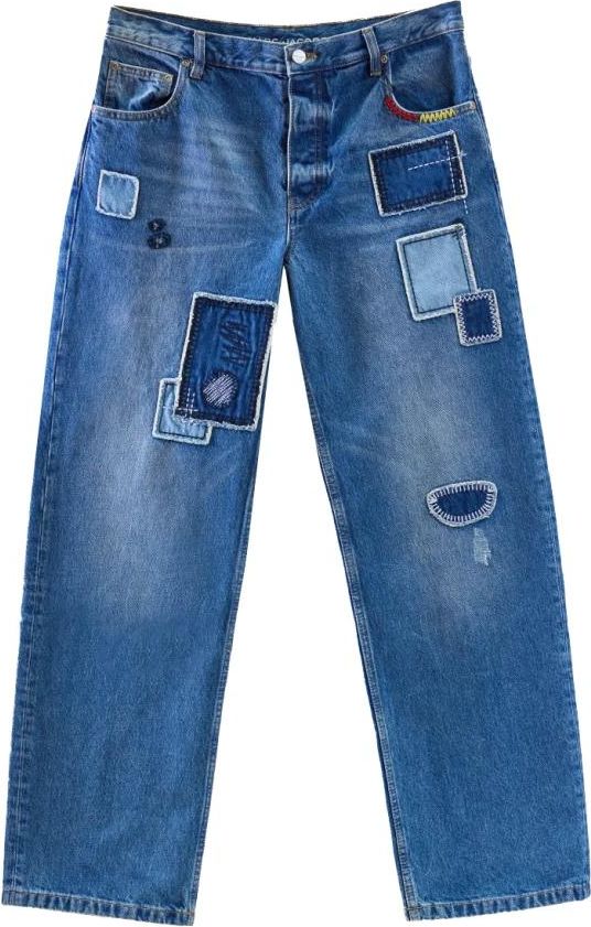 Patchwork Straight Jeans - female - Marc Jacobs - Loose Fit Jeans - Blue - W30 - Jeans