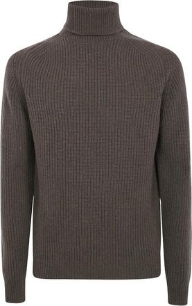 Cruna Ginza Regular Fit Turtleneck - Heren - Coltruien - Bruin - M - Wol - Truien & Vesten