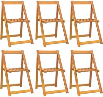 vidaXL Vidaxl - Sillas de jardín plegables 6 uds madera maciza de acacia