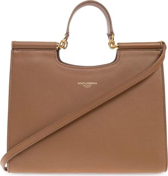 Dolce & Gabbana Handtas Sicily Klein - Dames - Handtassen - Bruin - ONE Size - Leer - Tassen