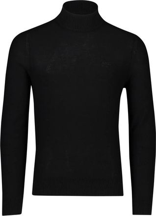 HUGO BOSS Merino wollen coltrui - Heren - Coltruien - Zwart - M - Wol - Truien & Vesten