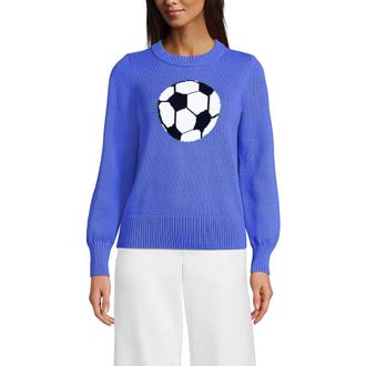 Lands End Drifter Sports Icon Sweater in Soccer/french Blue at Nordstrom, Size X-Large