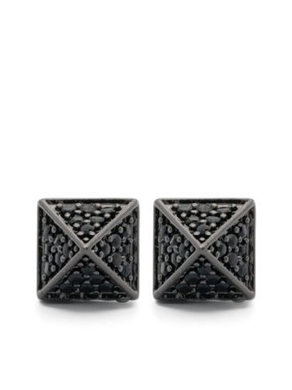 Eddie Borgo Pav&eacute; Pyramid earrings - women - Silver Plated Brass - One Size - Black
