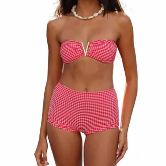 Kulani Kinis Micro Swim Short In Strawberry Siesta