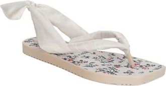 Badgley Mischka Wrenna Slingback Ankle Wrap Sandal in Ivory Multi at Nordstrom, Size 11