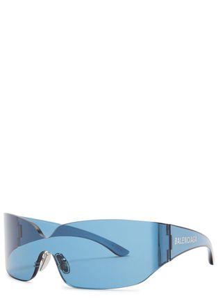 Balenciaga Mask Wrap-around Sunglasses - Blue Light - One Size