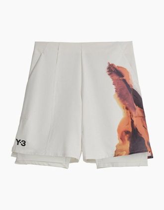 Yohji Yamamoto Mens Tennis Shorts and Leggings Set - Grey - Size: 35/34/32