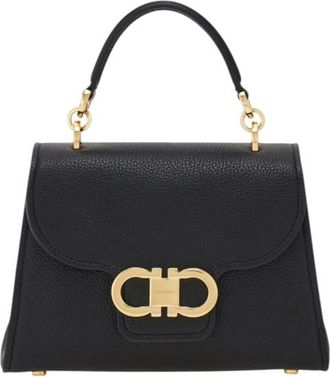 Ferragamo Black Double Gancini XS Satchel