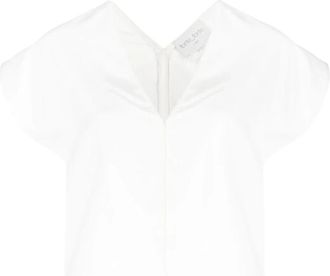 Forte_Forte V-hals Blouse - Dames - Blouses - Wit - XS - Overhemden