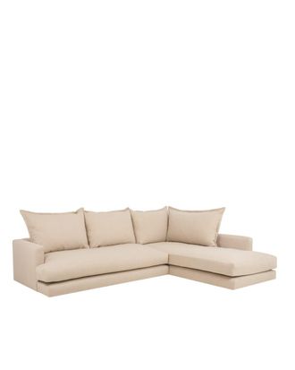 Deco Wood Sof&aacute; con chaise longue derecho beige 275x190cm