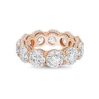 Diana M. Jewels 14kt rose gold 5.00cts Lab-Grown Round Diamond Eternity Band with Micro Pav&eacute;