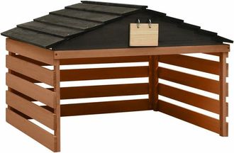 vidaXL Casetta per Tosaerba Robotizzato Nero Marrone 78x74x54 cm Abete - Vidaxl