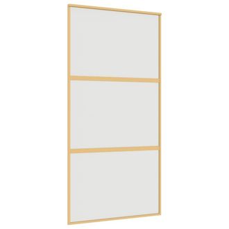 Berkfield Home Sliding Door Gold 102.5x205 cm Frosted ESG Glass & Aluminium