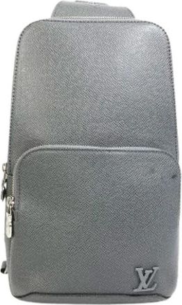 Louis Vuitton Tweedehands leren Louis Vuitton tassen - Heren - Vintage Schoudertas - Grijs - ONE Size - Leer - Vintage
