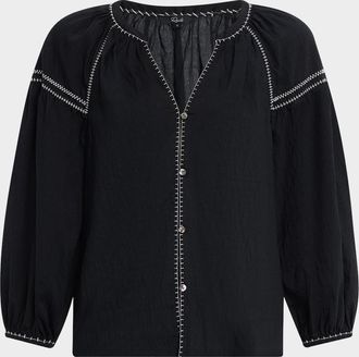 Rails Vasia Button-Front Blouse