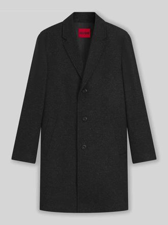 HUGO BOSS Regular Fit Wollmantel aus Twill Modell MALTE2541 in Black, Gr&ouml;&szlig;e 48