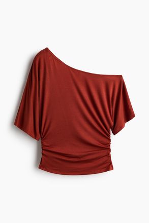 H&M One-Shoulder-Shirt - Rot