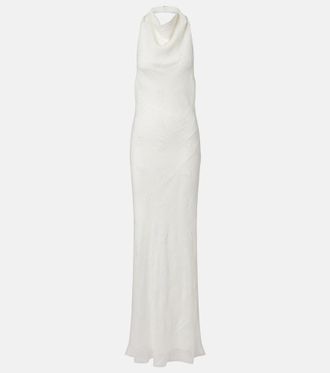 Staud Abito lungo Roselle in organza con perline