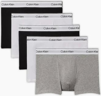 Calvin Klein Mens 5-Pack Icon Cotton Stretch Relaxed Dart Boxer Trunks, Black/White/grey - Size: 32/30/31