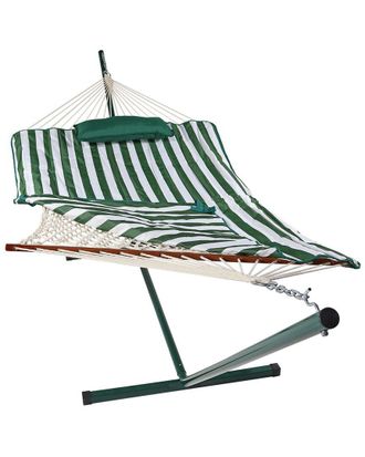 Sunnydaze Cotton Rope Hammock W/ 12 Steel Stand