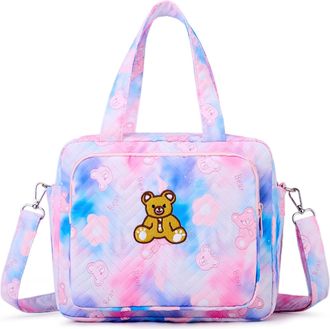 Generic Cute Small Diaper Bag for Mom - Little Bear Cute Pattern Portable Baby Nappy Bag with Adjustable Strap, Multi-Pockets for Travel, Stroller, Weekender 