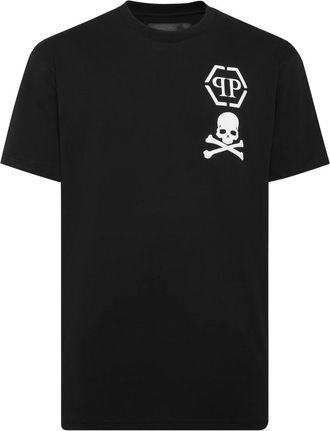 Philipp Plein T-Shirt V-Neck Skull & Bones - Heren - T-shirts - Zwart - 2XL - Katoen - Tops