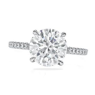 Allurez Round Brilliant Cut Lab Diamond Solitaire Engagement Ring 14K in 3.50Ct/white Gold at Nordstrom, Size 5.5