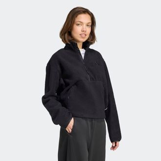 adidas Sweatjacke ADIDAS SPORTSWEAR W CT FLEECE HZ, Damen, Gr. XL, schwarz, Obermaterial: 100% Polyester, angesetztes B&uuml;ndchen, Sweatjacken Sweatjacke