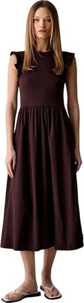 Marc O'Polo Flared Jurk - Dames - Casual kleedjes - Bruin - S - Katoen - Kleedjes