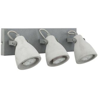 Beliani L&aacute;mpara De Pared De Hormig&oacute;n Cemento Industrial Gris 3 Luces Natural Moderno Mistago Iii