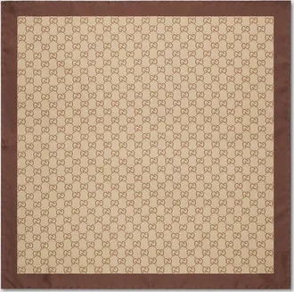Gucci Printed Silk Twill Carr&eacute;, Beige
