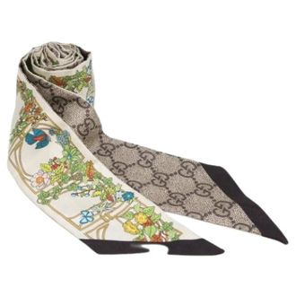 Gucci Pre-owned Scarves, female, Multicolor, Size: ONE SIZE Pre-owned Vintage Silk Scarf